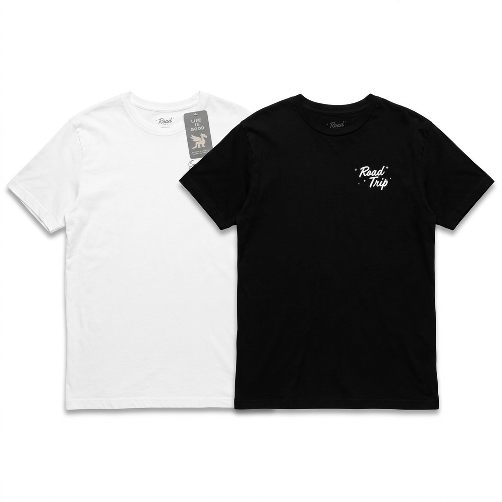 Life is Good XXL XL White Black Road Trip Graphic Tee Bundle 2 Mens